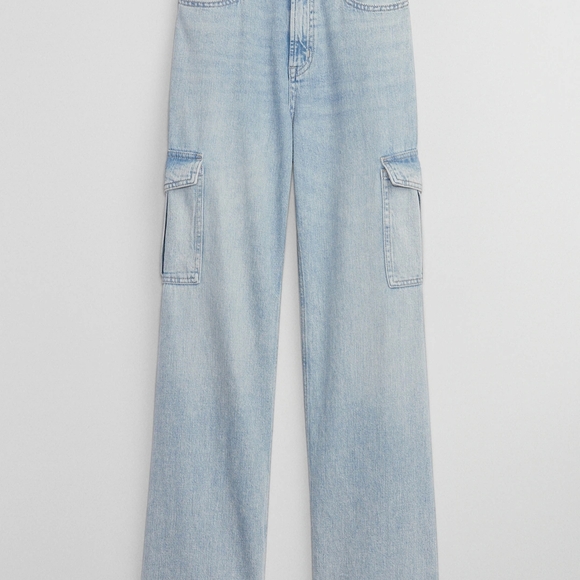 GAP Factory High Rise Wide-Leg Cargo Jeans. Size: 12/31 Regular - Picture 2 of 11